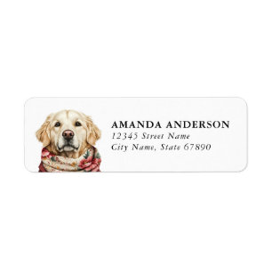 Golden-Retriever-Hund Rücksende-Adressetiketten