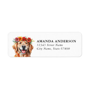 Golden Retriever-Hund Rücksende-Adressetiketten