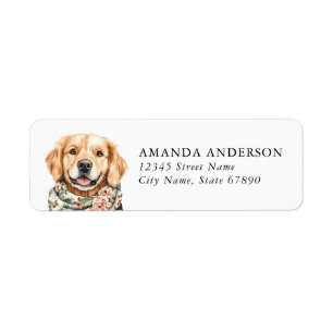 Golden Retriever Hund Rücksendeadressetiketten