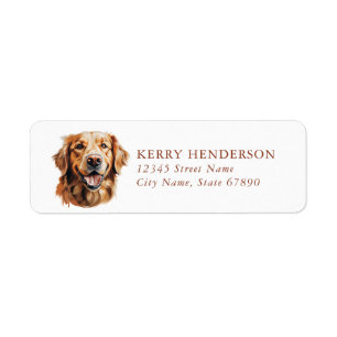 Golden-Retriever-Hund Rücksendeadressetiketten