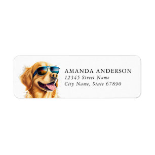 Golden Retriever Hund Rücksendeadressetiketten