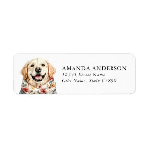 Golden Retriever Hund Rücksendeadressetiketten