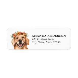 Golden Retriever Hund Rücksendeadressetiketten