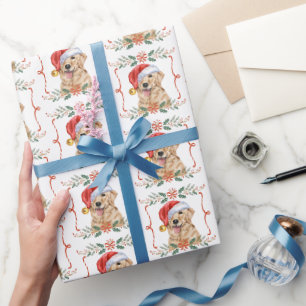 Golden Retriever Hund Santa Weihnachten Geschenkpapier