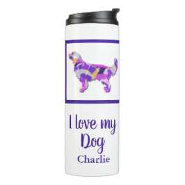 Golden Retriever Hund Silhouette PurplePY&B Thermosbecher