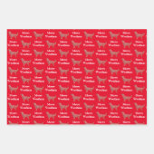 Golden Retriever Hund Silhouette Red Merry Woofmas Geschenkpapier Set (Vorderseite)