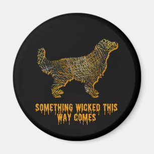 Golden Retriever Hund Silhouette Spaß Halloween Magnet