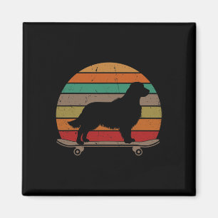 Golden Retriever Hund Skateboard Vintage Lustig Sk Magnet