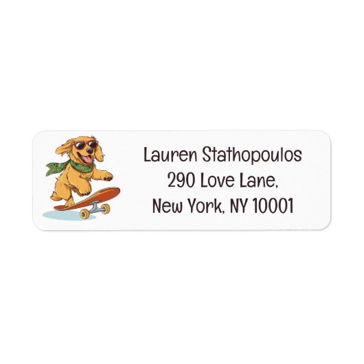 Golden Retriever Hund Skateboarding (Vorne)