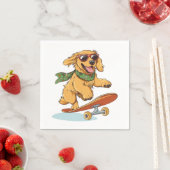 Golden Retriever Hund Skateboarding Serviette (Beispiel)