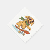 Golden Retriever Hund Skateboarding Serviette (Ecke)
