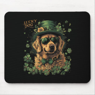 Golden Retriever Hund - St. Patrick's Day Saint Pa Mousepad