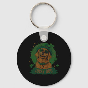 Golden Retriever Hund - St. Patrick's Day Saint Pa Schlüsselanhänger