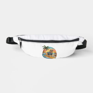 Golden Retriever Hund Surft Surfbrett Sonnenunterg Bauchtasche