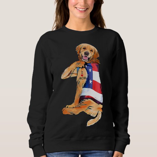 Golden Retriever Hund Tattoo I Liebe Mama Sweatshirt (Vorderseite)