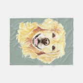 Golden Retriever Hund Tier Aquarell Fleece (Vorderseite (Horizontal))