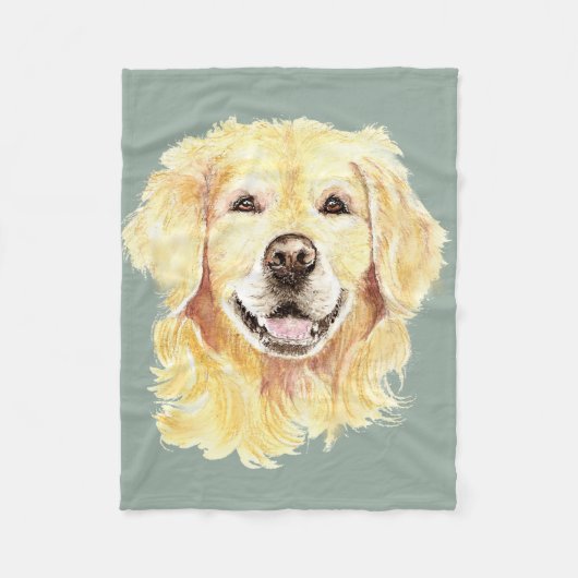 Golden Retriever Hund Tier Aquarell Fleece (Vorderseite)