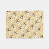 Golden Retriever Hund Tier Aquarell Fleece (Vorderseite (Horizontal))