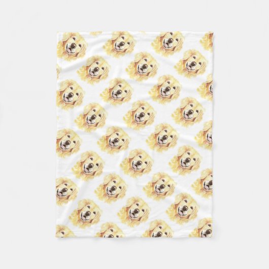 Golden Retriever Hund Tier Aquarell Fleecedecke (Vorderseite)