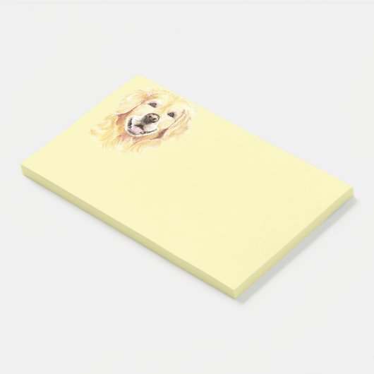 Golden Retriever Hund Tier Aquarell Post-it Klebezettel (angewinkelt)