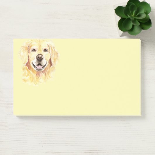 Golden Retriever Hund Tier Aquarell Post-it Klebezettel (Büro)