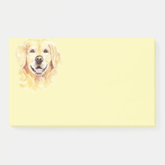 Golden Retriever Hund Tier Aquarell Post-it Klebezettel (Vorderseite)