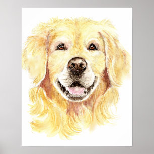 Golden Retriever Hund Tier Aquarell Poster