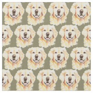 Golden Retriever Hund Tier Aquarell Stoff
