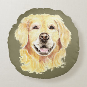 Golden Retriever Hund Tier Art Rundes Kissen