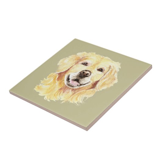 Golden Retriever Hund Tier Fliese (Seite)