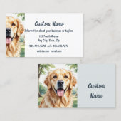 Golden Retriever Hund Tier Kunst Visitenkarte (Vorne/Hinten)