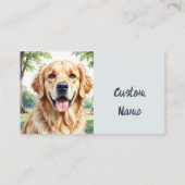 Golden Retriever Hund Tier Kunst Visitenkarte (Rückseite)
