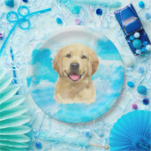 Golden Retriever Hund Tier Wasserfarbe Pappteller (Party)