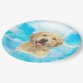 Golden Retriever Hund Tier Wasserfarbe Pappteller (Schrägansicht)