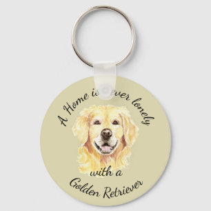 Golden Retriever Hund Tier Wasserfarbe Schlüsselanhänger