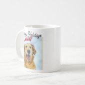 Golden Retriever Hund trägt Weihnachts-Weihnachtsm Kaffeetasse (Vorderseite Links)