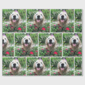 Golden Retriever Hund unter Blume Jedem Anlass Geschenkpapier (Flach)