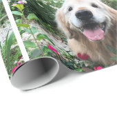 Golden Retriever Hund unter Blume Jedem Anlass Geschenkpapier (Rolleneckpunkt)