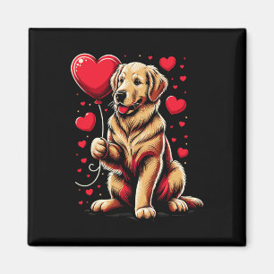 Golden Retriever Hund Valentinstag Hundebesitzer V Magnet
