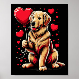 Golden Retriever Hund Valentinstag Hundebesitzer V Poster
