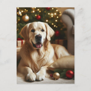 Golden Retriever Hund Weihnachten Postkarte