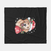 Golden Retriever Hund Weihnachts-Weihnachtsfeier Fleecedecke (Vorderseite (Horizontal))