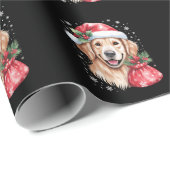 Golden Retriever Hund Weihnachts-Weihnachtsfeier Geschenkpapier (Rolleneckpunkt)
