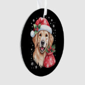 Golden Retriever Hund Weihnachts-Weihnachtsfeier Ornament (Vorderseite)