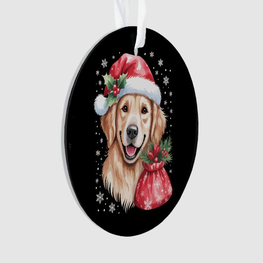 Golden Retriever Hund Weihnachts-Weihnachtsfeier Ornament (Vorderseite)