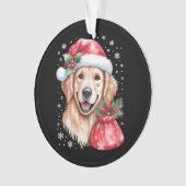 Golden Retriever Hund Weihnachts-Weihnachtsfeier Ornament (Vorderseite)