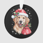 Golden Retriever Hund Weihnachts-Weihnachtsfeier Ornament (Vorderseite)