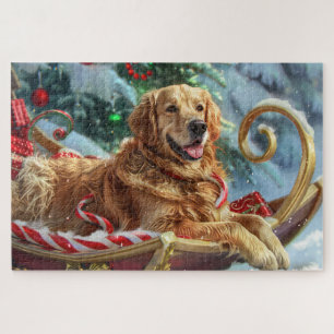 Golden Retriever Hund Weihnachtsfestlich Puzzle