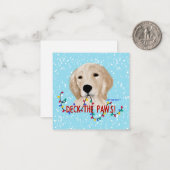 Golden Retriever Hund Weihnachtsflache Weihnachtsk Mitteilungskarte (Vorderseite/Rückseite Beispiel)