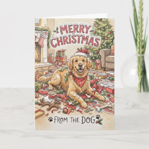 Golden Retriever Hund Weihnachtskarte Karte